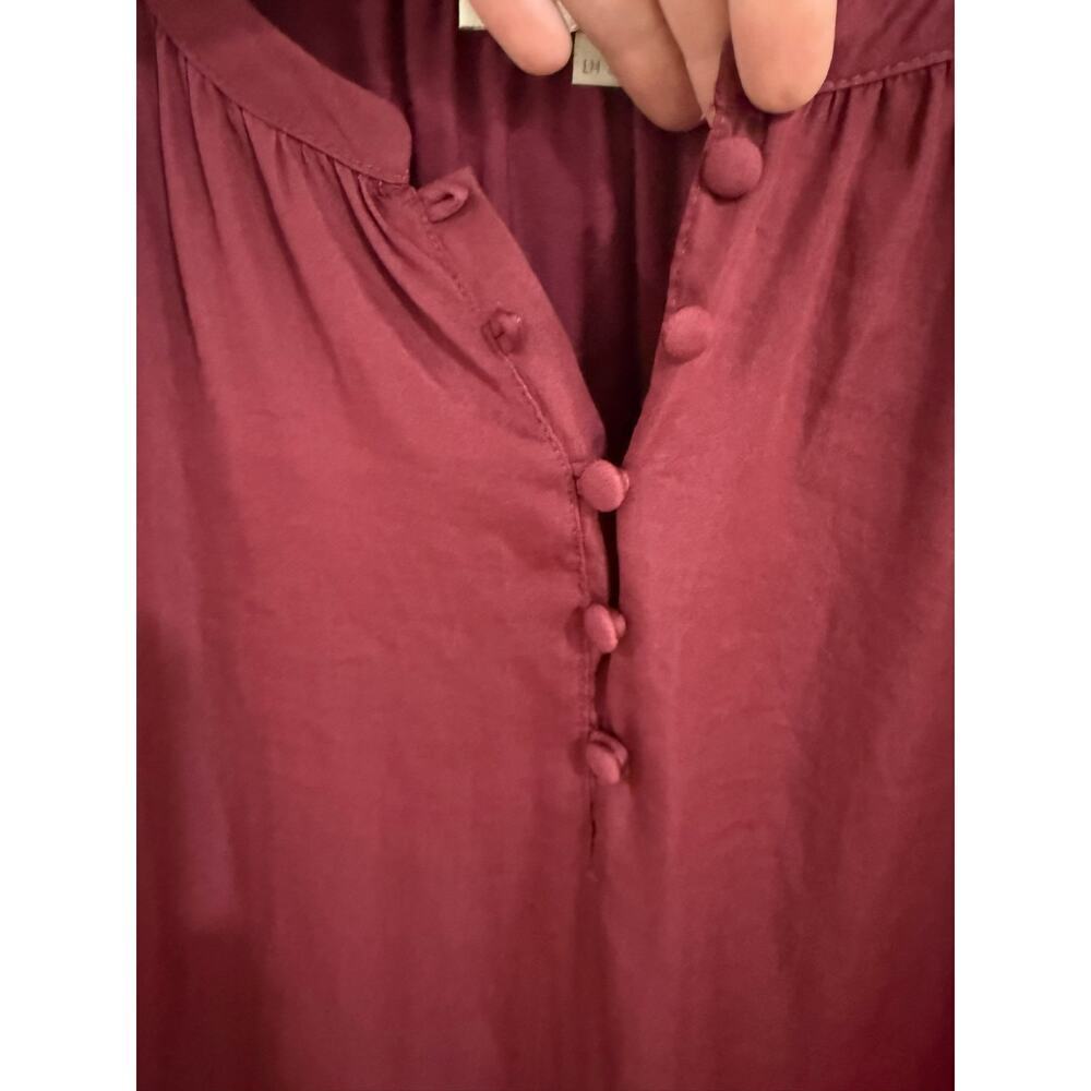 Loft Maternity Maroon Mixed Media Tank Womens L Pre-Owned - Picture 3 of 6
